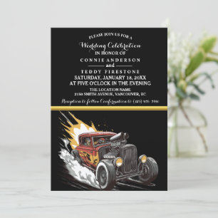 Huwelijksuitnodiging en Hot Rod Kaart