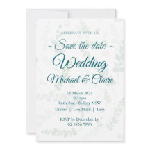 Huwelijksuitnodiging Eucalyptus Floral met RSVP