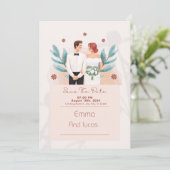 Huwelijksuitnodiging huwelijk kaart (Staand voorkant)