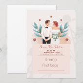 Huwelijksuitnodiging huwelijk kaart (Voorkant / Achterkant)