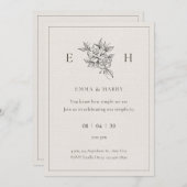 huwelijksuitnodiging kaart (Voorkant / Achterkant)