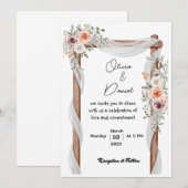 huwelijksuitnodiging kaart (Voorkant / Achterkant)