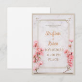 huwelijksuitnodiging kaart (Voorkant / Achterkant)