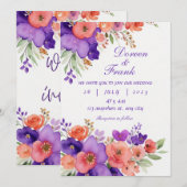 huwelijksuitnodiging kaart (Voorkant / Achterkant)