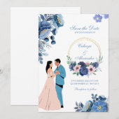 huwelijksuitnodiging kaart (Voorkant / Achterkant)