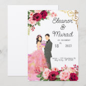 huwelijksuitnodiging kaart (Voorkant / Achterkant)