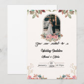 huwelijksuitnodiging kaart (Voorkant / Achterkant)