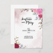 huwelijksuitnodiging kaart (Voorkant / Achterkant)