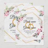 huwelijksuitnodiging kaart (Voorkant / Achterkant)