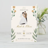 huwelijksuitnodiging kaart (Staand voorkant)