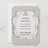 Huwelijksuitnodiging Kaart met pareldecoratie (Voorkant)