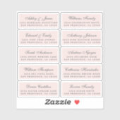 Huwelijksuitnodiging kalligrafie adreslabels voor  sticker (Vel)