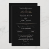 Huwelijksuitnodiging, klassiek, gestileerd, monogr kaart (Voorkant / Achterkant)