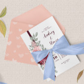 Huwelijksuitnodiging Magenta Lijn Lint Flora Save The Date