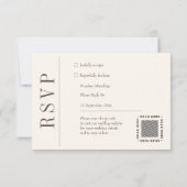Huwelijksuitnodiging met elegante typografie RSVP (Achterkant)