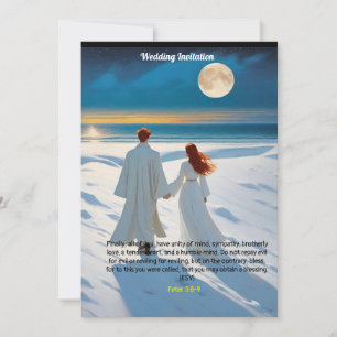 Huwelijksuitnodiging met Peter 3:8-9 Kaart