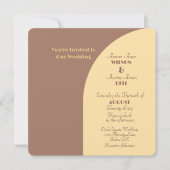 Huwelijksuitnodiging Mocha Mousse gebogen platte K (Voorkant)