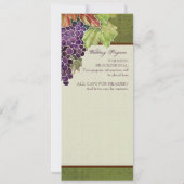 Huwelijksuitnodiging Monogram Herfst Druivenblad Kaart (Achterkant)