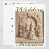 Huwelijksuitnodiging Paar bij de Archway Kaart (Voorkant / Achterkant)