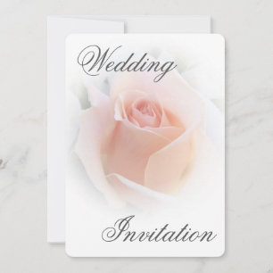 Huwelijksuitnodiging Peach Pink Rosebud Kaart