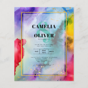 Huwelijksuitnodiging RAINBOW PRIDE Inkt LeahG