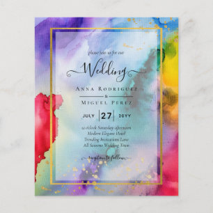 Huwelijksuitnodiging RAINBOW PRIDE Inkt LeahG