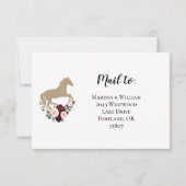 Huwelijksuitnodiging Reactiekaart Paardenrace Derb RSVP Kaartje (Achterkant)