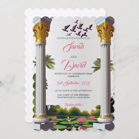 Huwelijksuitnodiging_regal retraite kaart (Voorkant / Achterkant)