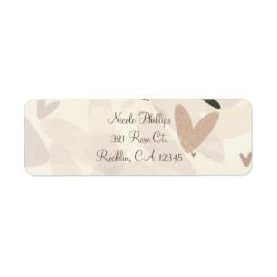 Huwelijksuitnodiging Roze & Taupe Harten Chic Etiket