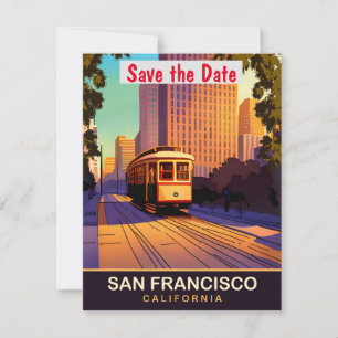 Huwelijksuitnodiging San Francisco Trolley Car Save The Date