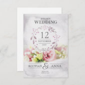 huwelijksuitnodiging sjablonen kaart (Voorkant / Achterkant)