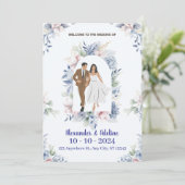 Huwelijksuitnodiging Sjabloon Wedding Details Kaar Kaart (Staand voorkant)