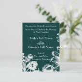 Huwelijksuitnodiging Smaragd Groen Bloemen Aankondigingskaart (Staand voorkant)