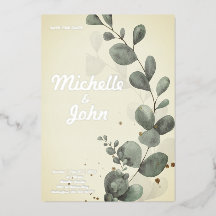 Huwelijksuitnodiging Template met Eucalyptus
