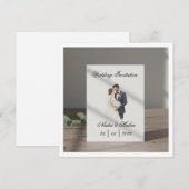 Huwelijksuitnodiging Template met Romantisch Paar Kaart (Voorkant / Achterkant)