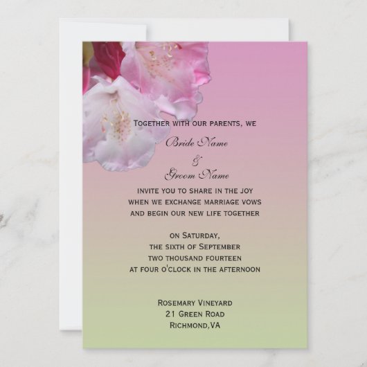 huwelijksuitnodiging van bride en groom kaart (Voorkant)