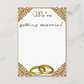 Huwelijksuitnodiging verguld lijst kaart