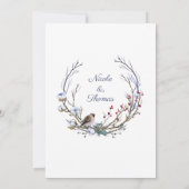 Huwelijksuitnodiging, Winterhuwelijk, krans Kaart (Achterkant)