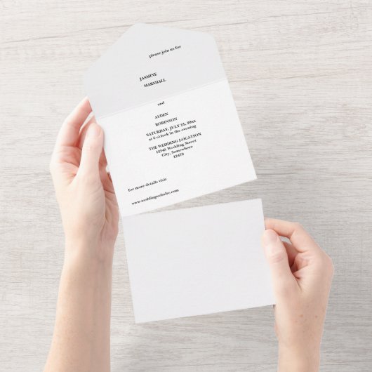 Huwelijksuitnodigingen. Alles-in-één. script All In One Uitnodiging (Afscheurbaar)