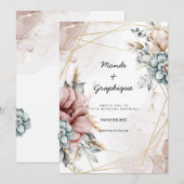 Huwelijksuitnodigingen Art Kaart (Voorkant / Achterkant)