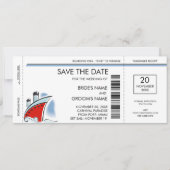 Huwelijksuitnodigingen Cruise Schip Save the Date (Voorkant)