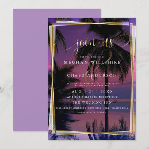 Huwelijksuitnodigingen   Exotisch tropisch nachtst Kaart