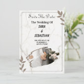 Huwelijksuitnodigingen | Heart Effect liefdesverha Kaart (Staand voorkant)