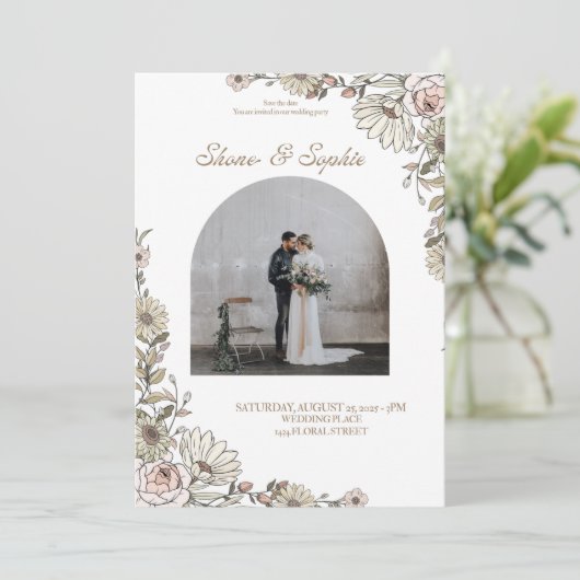 Huwelijksuitnodigingen Kaart (Staand voorkant)