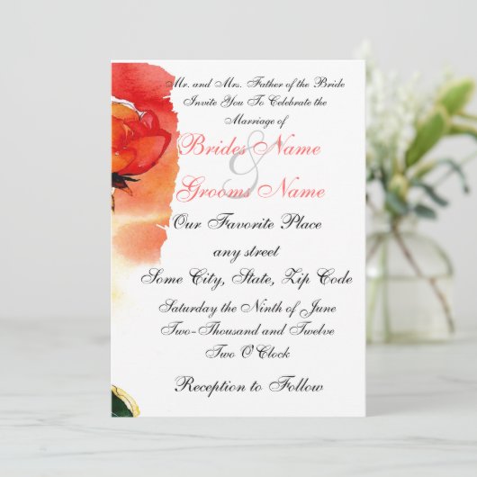 Huwelijksuitnodigingen Kaart (Staand voorkant)