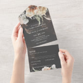 Huwelijksuitnodigingen met RSVP | BOHO Pampas Gras All In One Uitnodiging (Afscheurbaar)