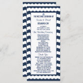 Huwelijksuitnodigingen | Nautical Navy Programme Programma (Voorkant / Achterkant)
