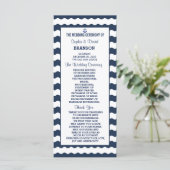 Huwelijksuitnodigingen | Nautical Navy Programme Programma (Staand voorkant)