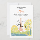 Huwelijksuitnodigingen voor bruidsfeest bij Eiffel Kaart (Voorkant)