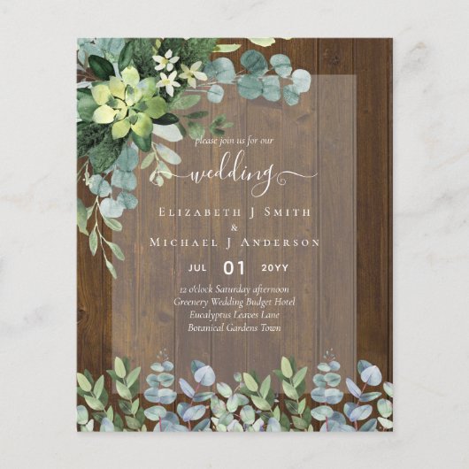 HUWELIJKSUITNODIGINGEN VOOR EEN BUDGET - SPAREN DA (Voorkant)